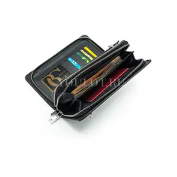 Мужской черный клатч Briefcase кожаный с двумя молниями