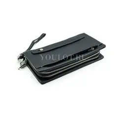 Мужской кожаный клатч Briefcase с двумя молниями