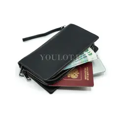 Мужской кожаный клатч Briefcase с двумя молниями