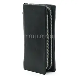 Мужской кожаный клатч Briefcase с двумя молниями