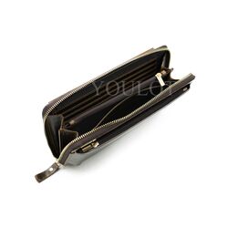 Клатч из натуральной кожи, кошелек - портмоне с карманом для телефона