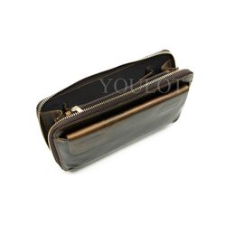 Клатч из натуральной кожи, кошелек - портмоне с карманом для телефона