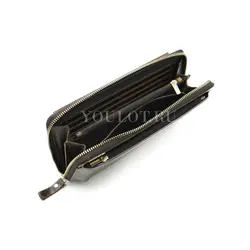 Клатч из натуральной кожи, кошелек - портмоне с карманом для телефона