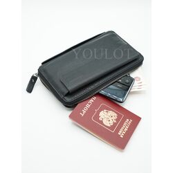 Клатч из натуральной кожи, кошелек - портмоне с карманом для телефона