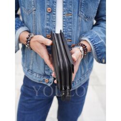 Клатч мужской для денег и телефона с двумя молниями