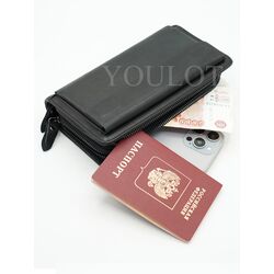 Клатч мужской для денег и телефона с двумя молниями