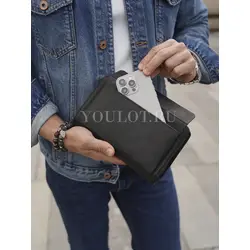 Клатч мужской Briefcase из натуральной кожи для телефона и документов