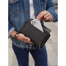 Клатч мужской для денег и телефона с двумя молниями