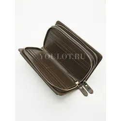 Клатч мужской из натуральной кожи для телефона и паспорта кожаный коричневый