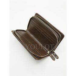 Клатч мужской из натуральной кожи для телефона и паспорта кожаный коричневый