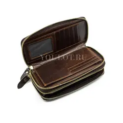 Клатч мужской кожаный Briefcase с двумя молниями