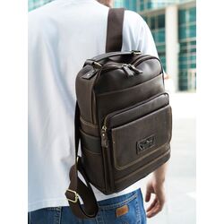 Рюкзак городской с ручкой A4 Ruff Ryder из натуральной кожи