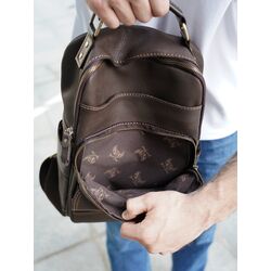 Рюкзак городской с ручкой A4 Ruff Ryder из натуральной кожи