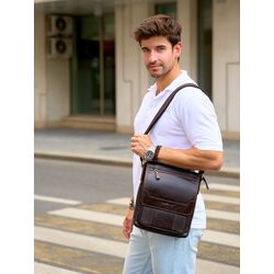 Сумка мужская на плечо большая кожаная Ryff Ryder