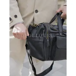 Сумка дорожная из натуральной кожи с двумя карманами