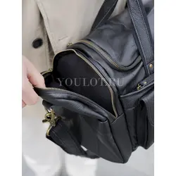 Сумка дорожная из натуральной кожи с двумя карманами