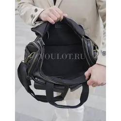 Сумка дорожная из натуральной кожи с двумя карманами