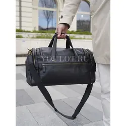 Сумка дорожная из натуральной кожи с двумя карманами