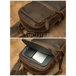 Рюкзак мужской из натуральной кожи для ноутбука 15" и документов A4