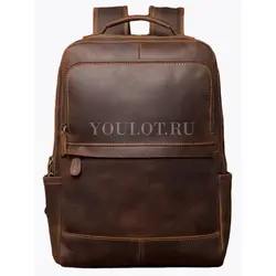 Рюкзак мужской из натуральной кожи для ноутбука 15" и документов A4