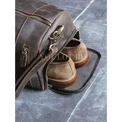 Сумка дорожная из натуральной кожи с отделом для обуви