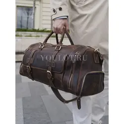 Сумка дорожная из натуральной кожи с отделом для обуви