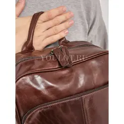 Мужской рюкзак кожаный для ноутбука 15" и документов A4