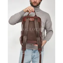 Мужской рюкзак кожаный для ноутбука 15" и документов A4