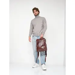 Мужской рюкзак кожаный для ноутбука 15" и документов A4