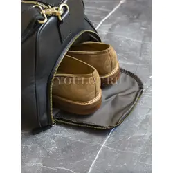 Сумка дорожная из натуральной кожи с отделением для обуви