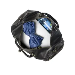 Сумка дорожная из натуральной кожи с отделением для обуви