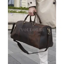 Сумка дорожная из натуральной кожи с отделением для обуви
