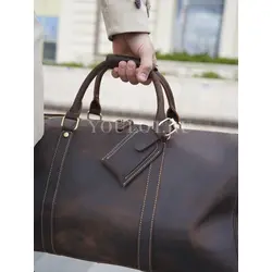 Сумка дорожная из натуральной кожи с отделением для обуви