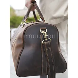 Сумка дорожная из натуральной кожи с отделением для обуви