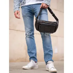 Мужская сумка через плечо Ruff Ryder, бананка из натуральной кожи