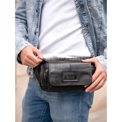Мужская сумка через плечо Ruff Ryder, бананка из натуральной кожи