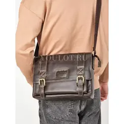 Сумка мужская через плечо Ruff Ryder большая A4 кожаная с клапаном