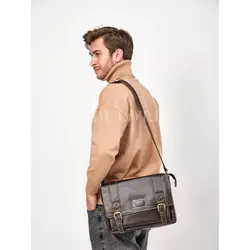 Сумка мужская через плечо Ruff Ryder большая A4 кожаная с клапаном