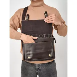Сумка мужская через плечо Ruff Ryder большая A4 кожаная с клапаном