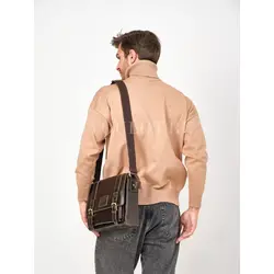 Сумка мужская через плечо Ruff Ryder большая A4 кожаная с клапаном