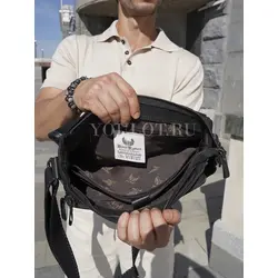 Сумка мужская через плечо Ruff Ryder A4 большая кожаная Old Money