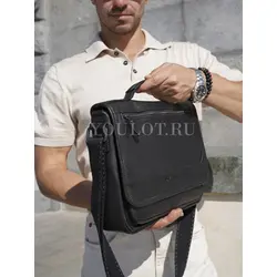 Сумка мужская через плечо Ruff Ryder A4 большая кожаная Old Money