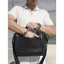 Сумка мужская через плечо Ruff Ryder A4 большая кожаная Old Money