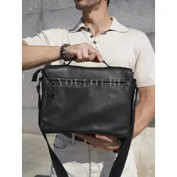 Сумка мужская через плечо Ruff Ryder A4 большая кожаная Old Money