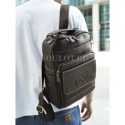 Рюкзак мужской городской Ruff Ryder A4 из натуральной кожи