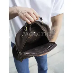 Рюкзак мужской городской Ruff Ryder A4 из натуральной кожи