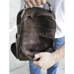 Рюкзак мужской городской Ruff Ryder A4 из натуральной кожи