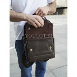 Рюкзак мужской городской Ruff Ryder A4 из натуральной кожи