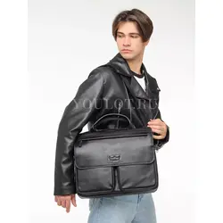 Портфель-сумка Ruff Ryder для документов и ноутбука кожаный Old Money