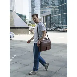 Портфель-сумка Ruff Ryder для документов и ноутбука кожаный Old Money